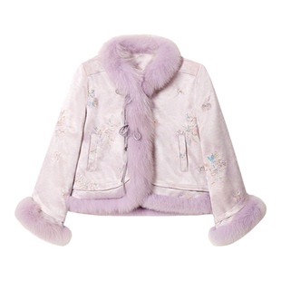 AZZHEN【浮生绘卷】贵气新中式重工国风刺绣羽绒服外套女新年穿搭