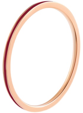 晶品小巧红色极细细款女百搭戒指