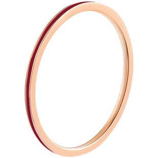 晶品 小巧红色极细款ins小众设计简约百时尚百搭钛钢不掉色戒指女