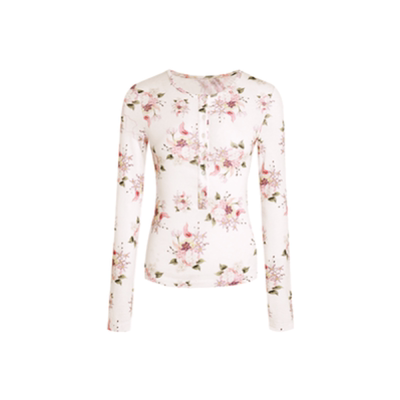 REDOLENCE原创图案亨利领T恤女士