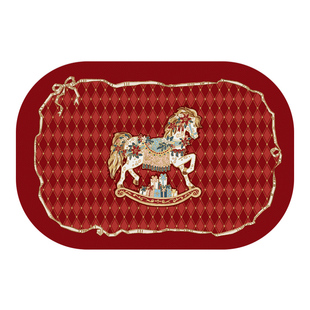 法式复古木马圣诞新年塞拉斯蒂娅皮革餐桌垫家用碗垫隔热垫防水垫