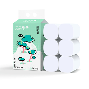 760g云朵季卫生纸6大卷纸家用实惠装纸巾无芯卷筒纸卫生间厕所纸