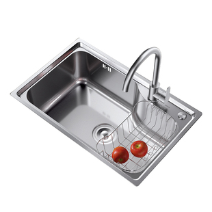 箭牌304不锈钢水槽大单槽厨房洗菜盆家用加厚台下水池单盆洗碗槽