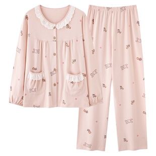 睡衣女款春秋季居家纯棉长袖2026年新款春秋天少女休闲家居服套装