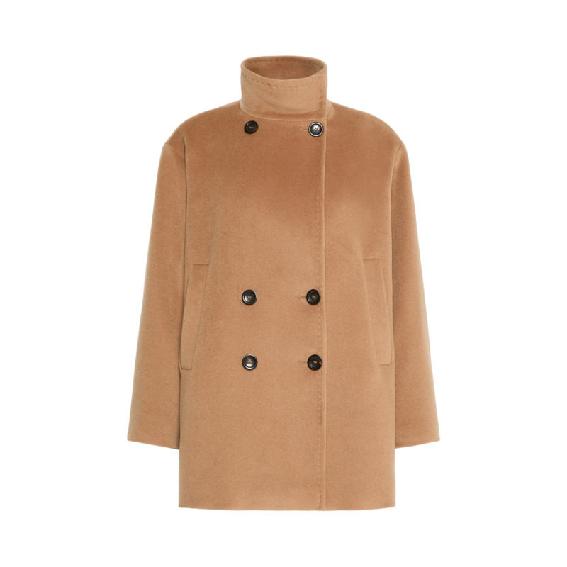 MaxMara 2026秋冬新品女装羊毛双排扣立领短款大衣6086056206