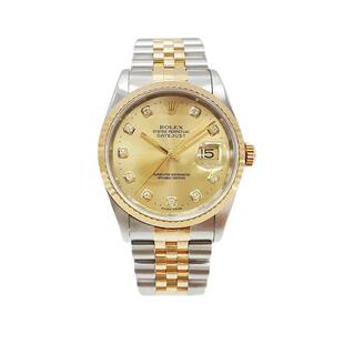 【自营】中古99新Rolex劳力士日志型镶钻18k黄金自动机械手表男士