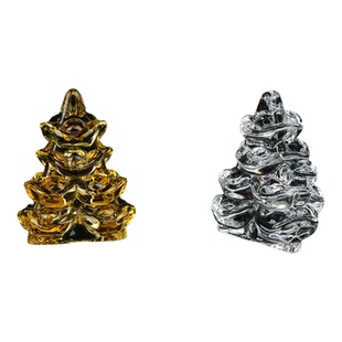 殡葬用水晶玻璃金山银山元宝安葬随葬摆件金色银色随葬骨灰盒摆件