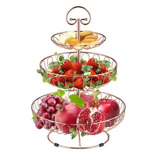 水果盘果篮零食家用多层现代客厅茶几简约网红三层架简约轻奢北欧