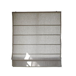 新款加厚300g纯亚麻麻本色罗马帘素色日式中式飘窗遮光升降帘定制