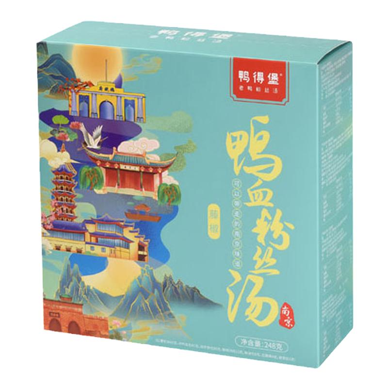 鸭得堡鸭血粉汤丝4盒装方便速食夜宵原味老鸭汤鸭血粉丝 南京特产