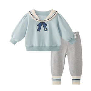 儿童海军风套装宝宝春装衣服新款洋气小童春秋两岁女童春季两件套