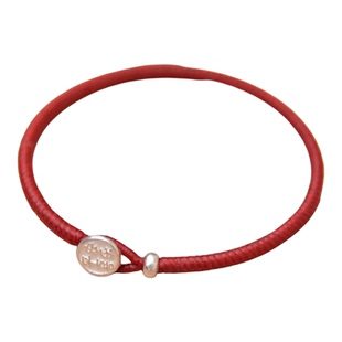 马年本命年平安喜乐纯银扣手工高光泰蜡金刚结手链情侣款细红手绳