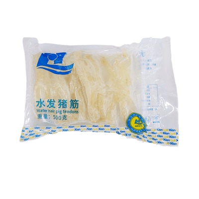 洛鲜水发猪筋水发猪蹄筋猪脚筋半成品500g20包整箱餐饮私房菜商用