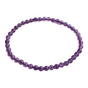 天然紫水晶手链九紫离火紫色水晶手串招财珠子串珠单圈男女款饰品