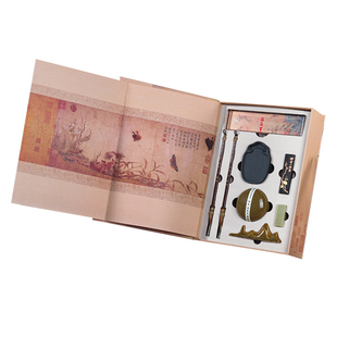 文房四宝礼盒初学毛笔书法专业礼品摆件笔墨纸砚全套镇尺专用高端精品砚台歙砚送礼套装精致墨块墨条镇尺笔搁