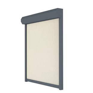 开放式阳台封窗智能电动防风卷帘遮阳防蚊纱窗隔热升降防雨帘窗帘