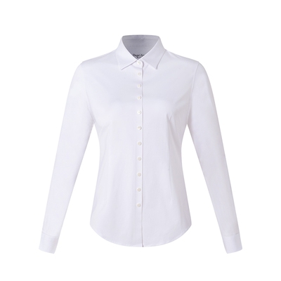 零度抗皱免烫职业长袖白色衬衫女