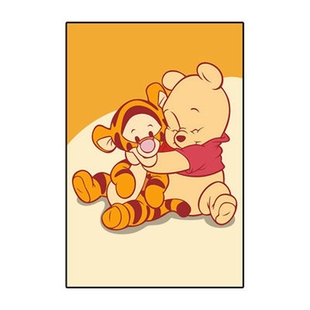 卡通小熊维尼挂画男女孩卧室床头壁画跳跳虎迪士尼儿童房装饰画