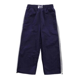 韩国badblood复古休闲运动裤女美式三杠条纹松紧显瘦阔腿拖地裤新