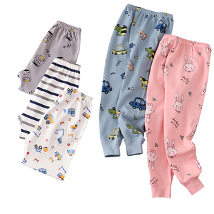 春秋款无骨儿童秋裤纯棉男童线裤女童冬打底裤宝宝棉毛裤全棉衬裤