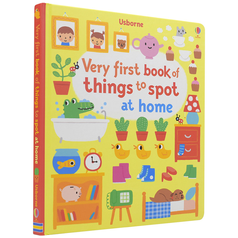 Usborne Very First Book Of Things To Spot at home 尤斯伯恩 交通工具 家庭 幼儿找找乐纸板游戏书 学英语词汇 英文原版