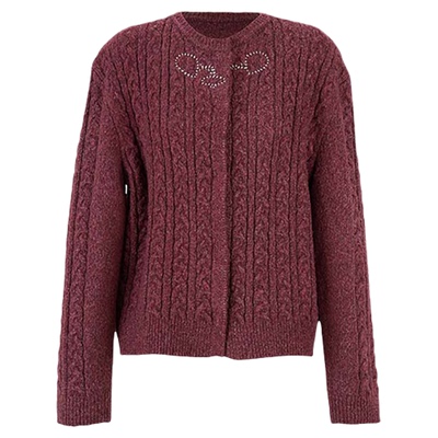 YOEYYOU复古装饰扣毛织开衫