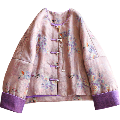 云澍新中式交织香云纱印花棉衣