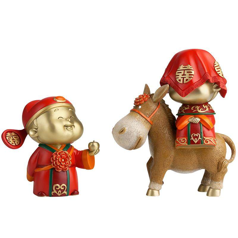 铜师傅《情投意合》摆件