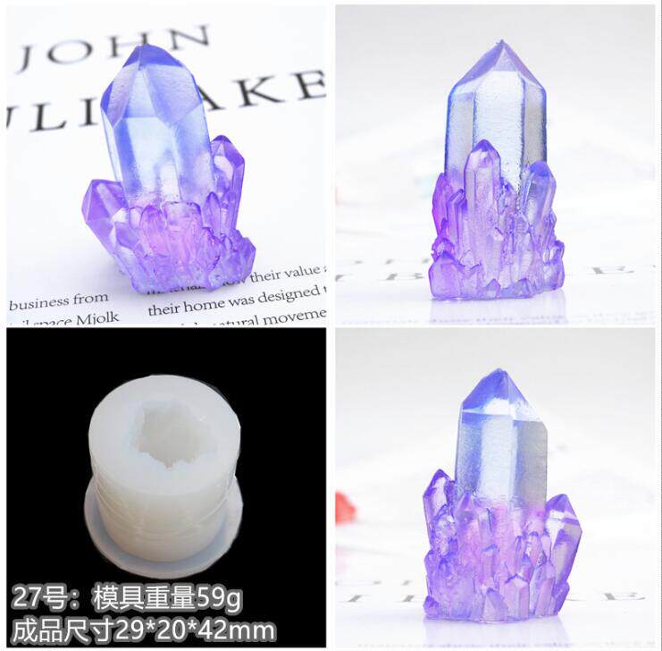潮人坊 手工DIY水晶簇冰柱滴胶模具水晶滴胶水晶石 硅胶模具 材料