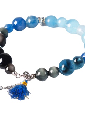 海蓝宝手串静心养心手链