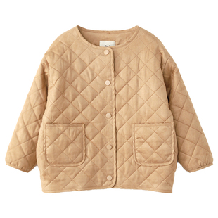 知了童装 秋冬新款圆领夹棉薄款棉衣女童厚外套夹克衫51579