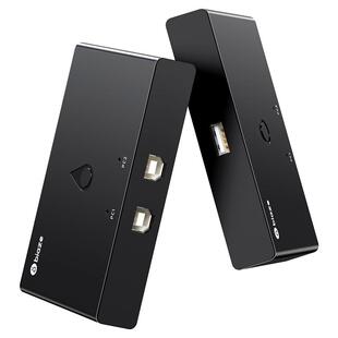 毕亚兹打印机共享器二进一出usb切换器一拖二两台电脑共用键盘鼠标u盘分配2口扩展转换器接口免网络分线器