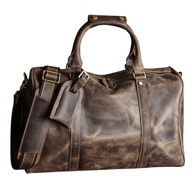 【进口真皮男士便携旅行登机包】