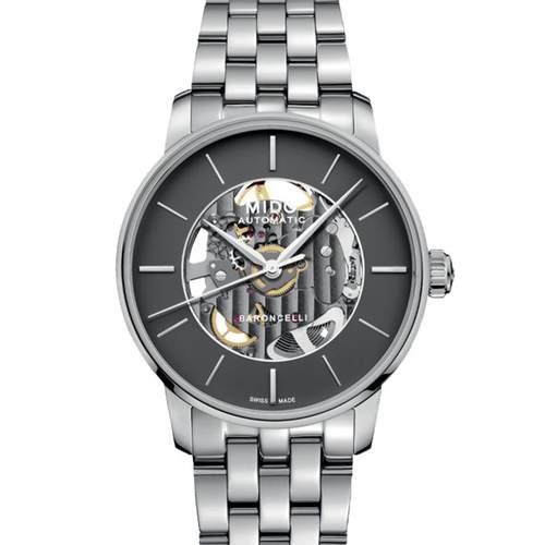 【自营】中古全新未使用美度贝伦赛丽系列男表机械手表灰盘背透