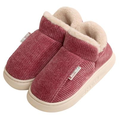 钟意美佳冬季保暖防滑包跟棉拖鞋