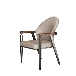 意式轻奢实木扶手茶椅茶台主人椅茶桌客人椅2025新款茶桌靠背椅子