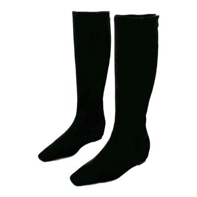 彭姐极简方头内增高长靴女