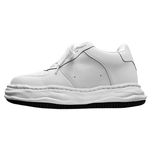 隐形内增高7cm板鞋潮男女白色空军一号厚底溶解面包鞋情侣小白鞋