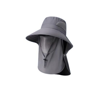 回力渔夫帽子男夏季户外钓鱼登山抑紫外线遮阳透气护颈面罩防晒帽