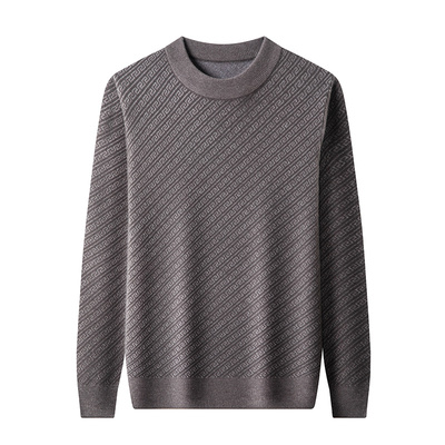 恒源祥羊毛衫男士秋冬季半高圆领套头针织内搭打底纯色保暖毛衣男