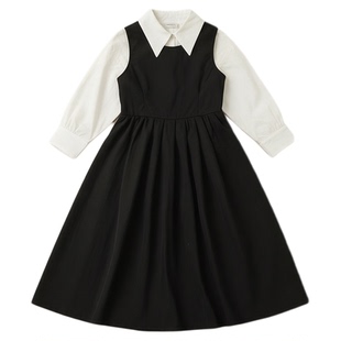 女童春装套装裙子新款韩国中大童洋气学院风背带裙初中生高中童裙