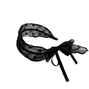 网纱蝴蝶结蕾丝宽边发带发箍女2025新款田园风飘带头饰高级感发饰