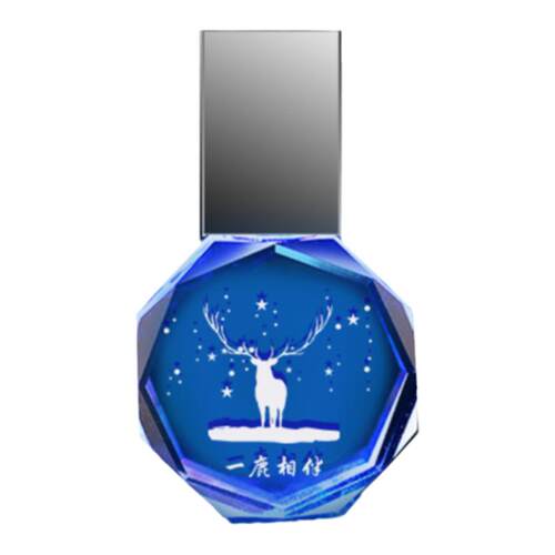 水晶发光u盘64g礼品定制logo刻字校徽婚庆公司展会议高速3.0