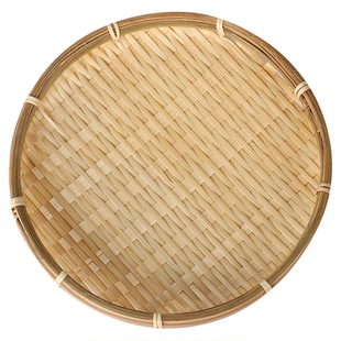 小簸箕竹盘编织竹编盘瓜子圆盘迷你手工盘子托盘圆形篮子竹子竹篮