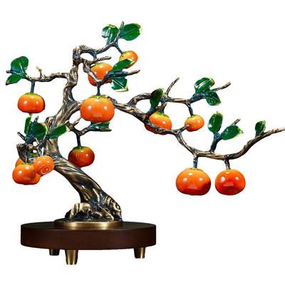 黄铜事事如意柿子摆件乔迁礼品