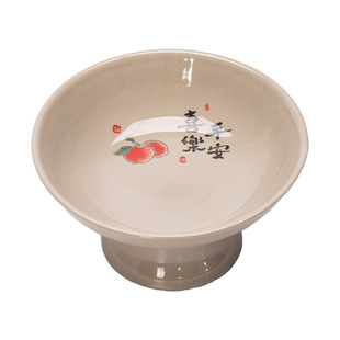 中式陶瓷高脚果盘家用茶点盘居家茶室水果零食干果点心盘围炉煮茶