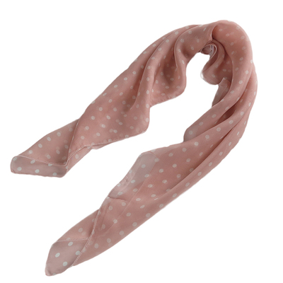 清仓微瑕藕色100%桑蚕丝小方巾