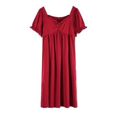 睡裙女士夏季纯棉短袖连衣裙