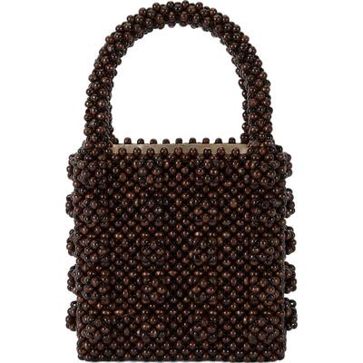 【礼物】shrimps女士木料缎面巧克力色手提包