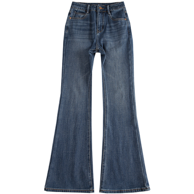 四面弹高腰显瘦牛仔喇叭裤显瘦